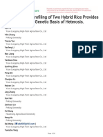 Transcriptome Pro Ling of Two Hybrid Rice Provides Insights Into The Genetic Basis of Heterosis