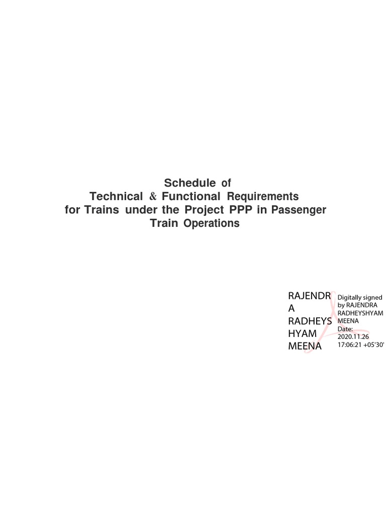 Technical Requirements for Passenger Trains | PDF | Train | Rail Transport