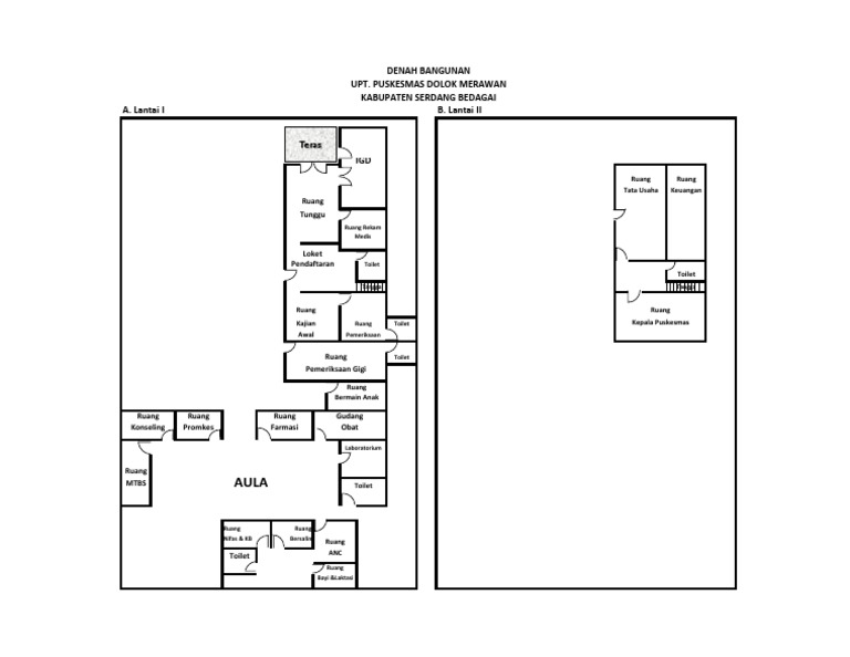 Denah Puskesmas Dolok Merawan | PDF
