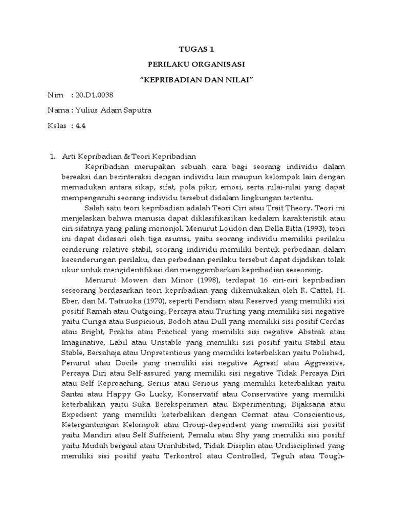 Personality 20.D1.0038 PDF