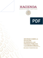 Informes sobre la situación económica, las finanzas públicas y la deuda pública en México T2 2022