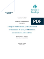 Terapias Asistidas Con Ayahuasca en El Tratamiento de Usos Problemáticos de Susbtancias Psicoactivas