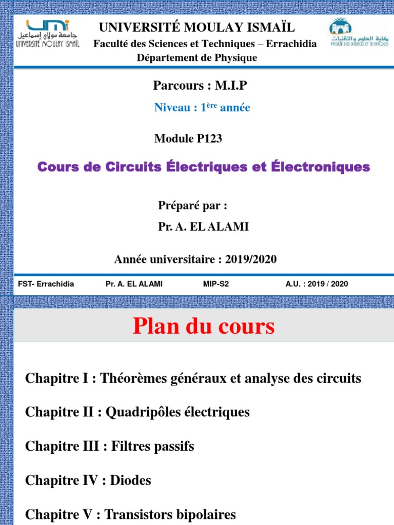 Cours de Circuits Électriques MIP-S2 | PDF | Amplificateur électronique ...