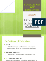 Lecture 01 Foundations of Education