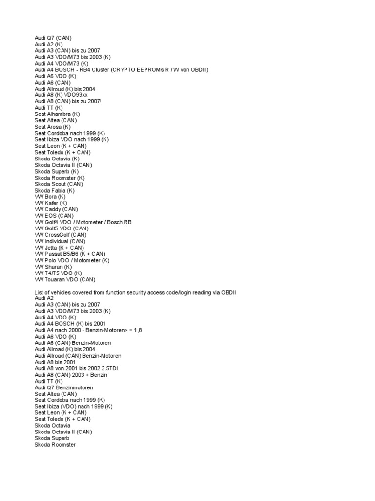 VAG K Commander | PDF