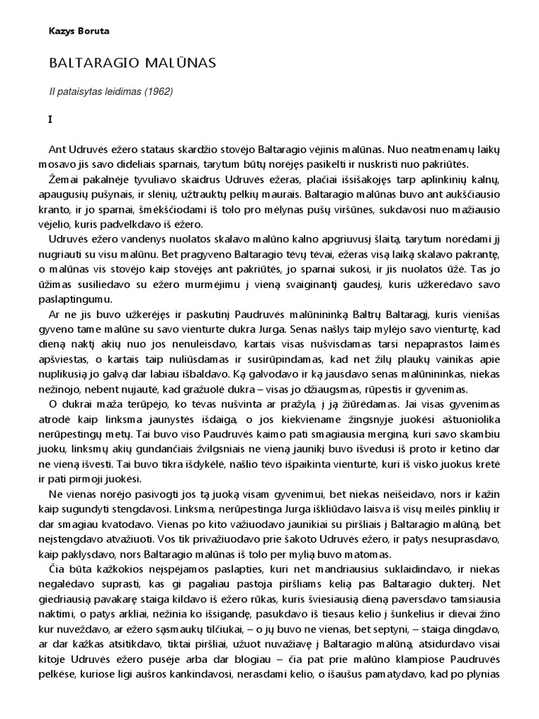 Kazys Boruta Baltaragio Mal nas II Leidimas LH4501 PDF