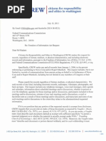 FOIA Request - CREW: Federal Communications Commission: Regarding Influence Over FCC Regulation of News Corp.: 7/15/2011 - FOIA Request 