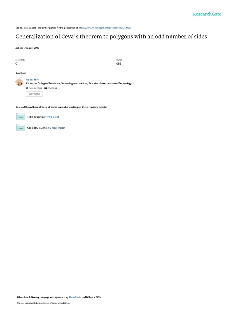 Generalization Of Cevas Theorem To Polygons With An Odd Number Of Sides