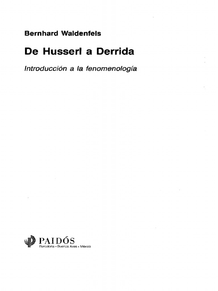 Introduccion A La Fenomenologia Husserl. | PDF | Edmund Husserl ...
