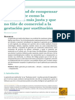 La Necesidad de Compensar A La Gestante Como La Alternativa Más Justa y Que No Tiñe de Comercial A La Gestación Por Sustitución