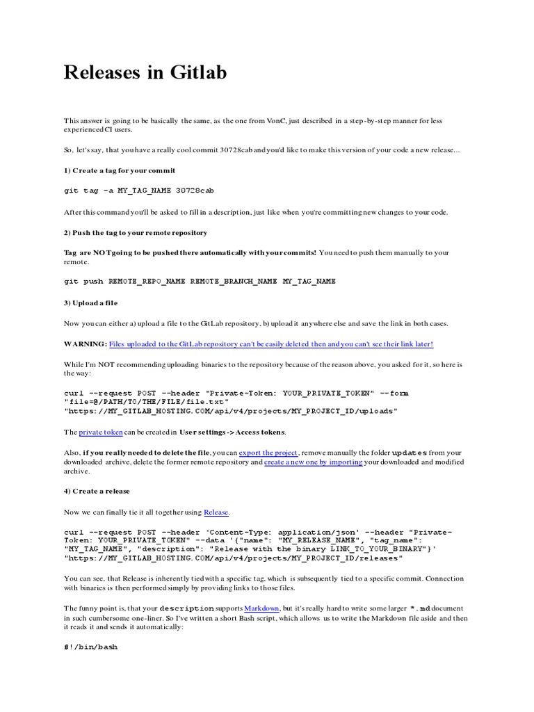 Releases in Gitlab | PDF | Computer File | Computer Science