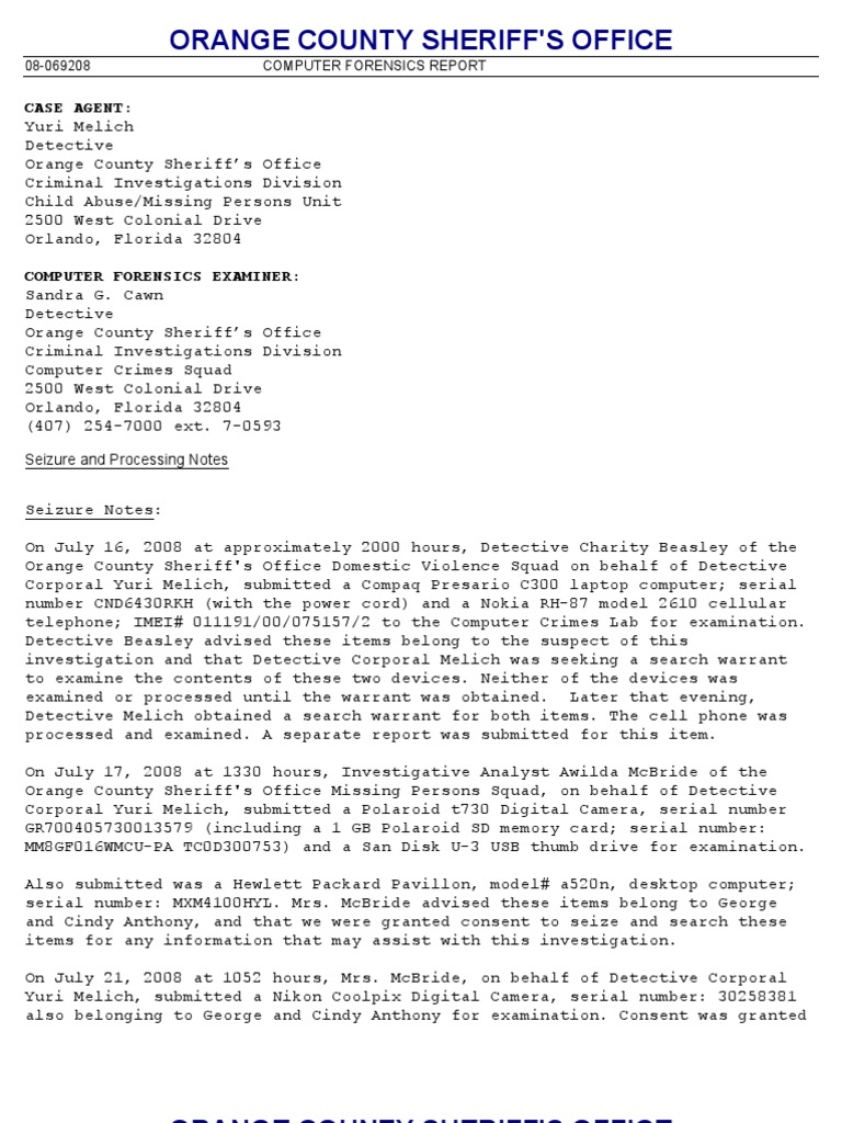 Orange County Computer Forensics Report | PDF