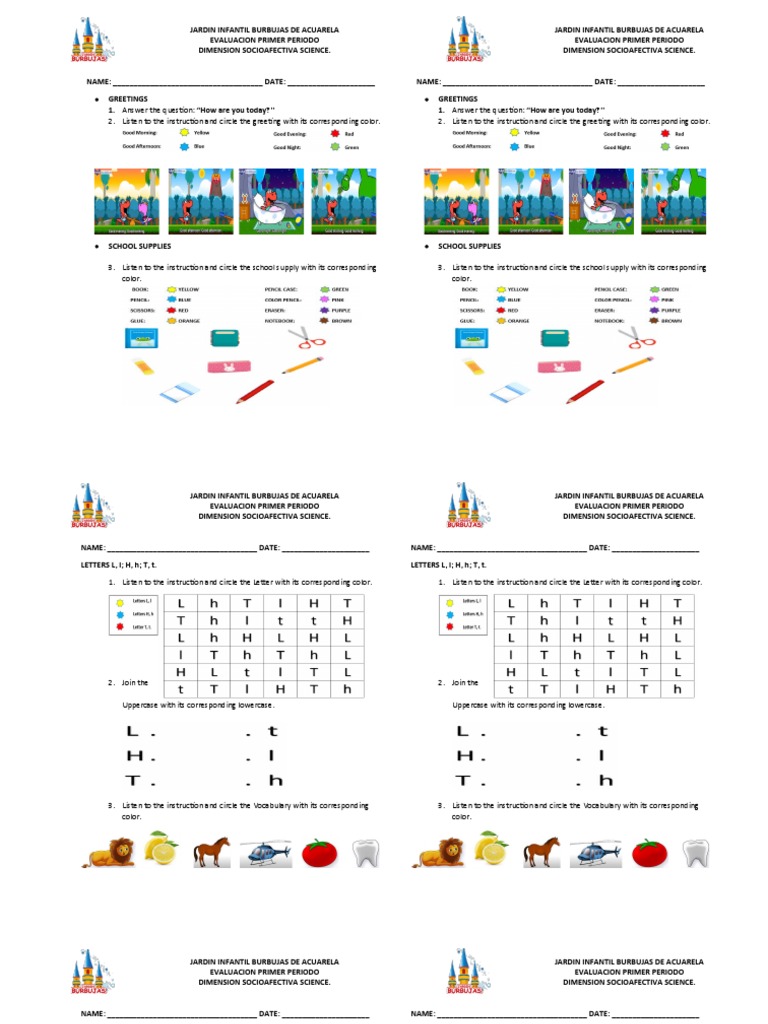 Taller de Repaso Primer Periodo Inglés Copia PDF