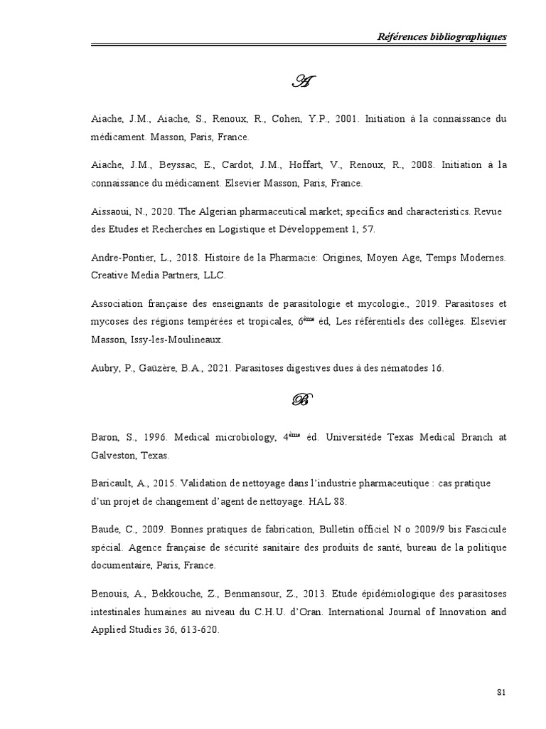 18-Références Bibliographiques | PDF | Pharmacie | Thérapie