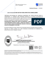 Certificación de Datos para Efectos Consulares