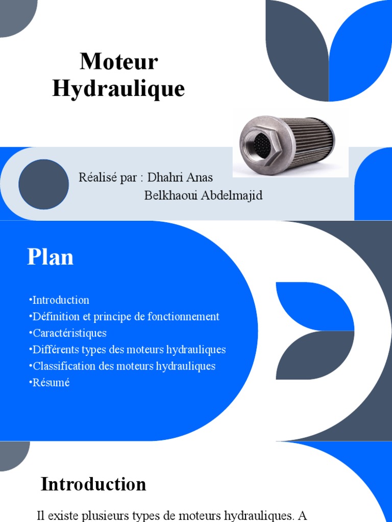 Moteurs hydrauliques fonctionnement et types PDF Moteurs Pompe — free download
