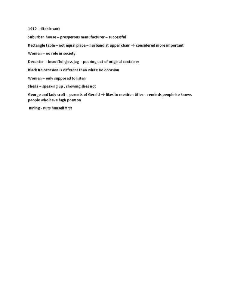 An Inspector Calls Notes PDF