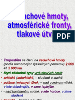 Vzduchové Hmoty, Atmosférické Fronty, Tlakové Útvary