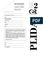 PLIDA B2 - Prova Esempio - Scrivere Frontespizio e Istruzioni