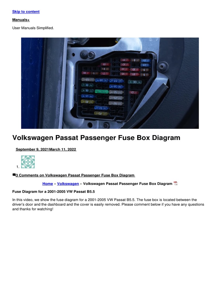 2011 Vw Passat Cc Fuse Box Diagram   Everything You Need To Know! - 5p3y410