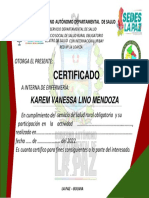 Certificado: Karem Vanessa Lino Mendoza