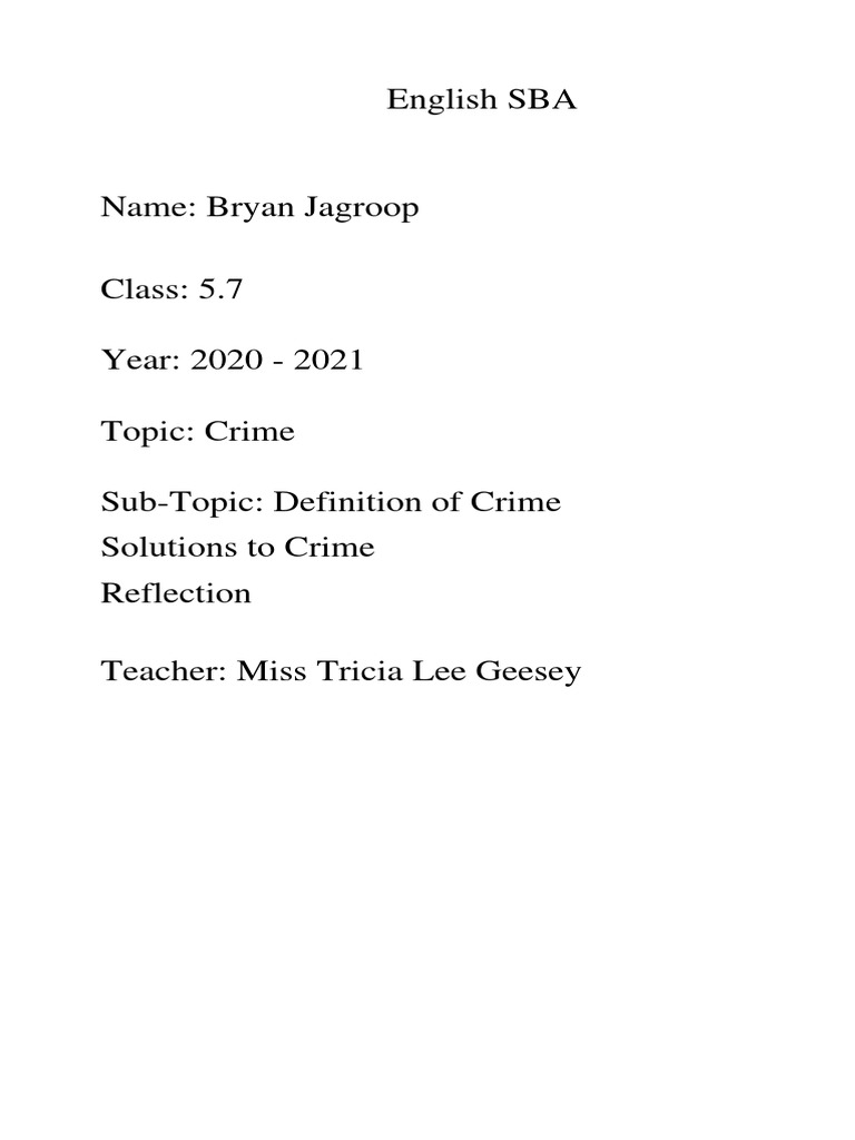English SBA PDF