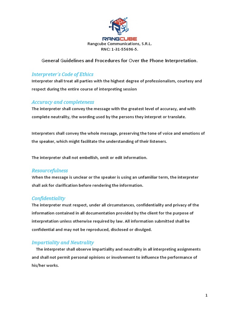 General Guidelines and Procedures Protocolo de Interpretacion | PDF ...