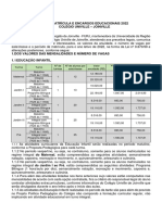 Edital Matriculas e Encargos 2022 - Colegio Univille Joinville