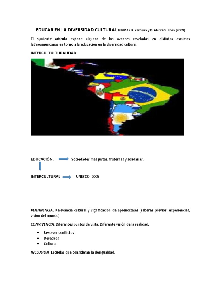 Educar en La Diversidad Cultural | PDF | Método de enseñanza | Aprendizaje