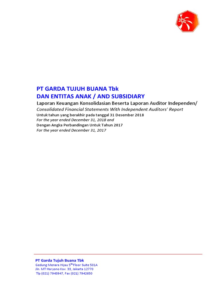 Laporan Keuangan PT Garda Tujuh Buana Tbk | PDF