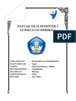 Daftar Nilai Semester 1 SD Talangkembar