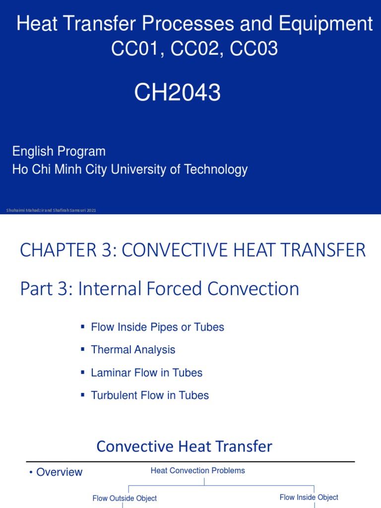 CH2043 6 - Convective Heat Transfer Part 3 Updated | PDF | Pipe (Fluid ...
