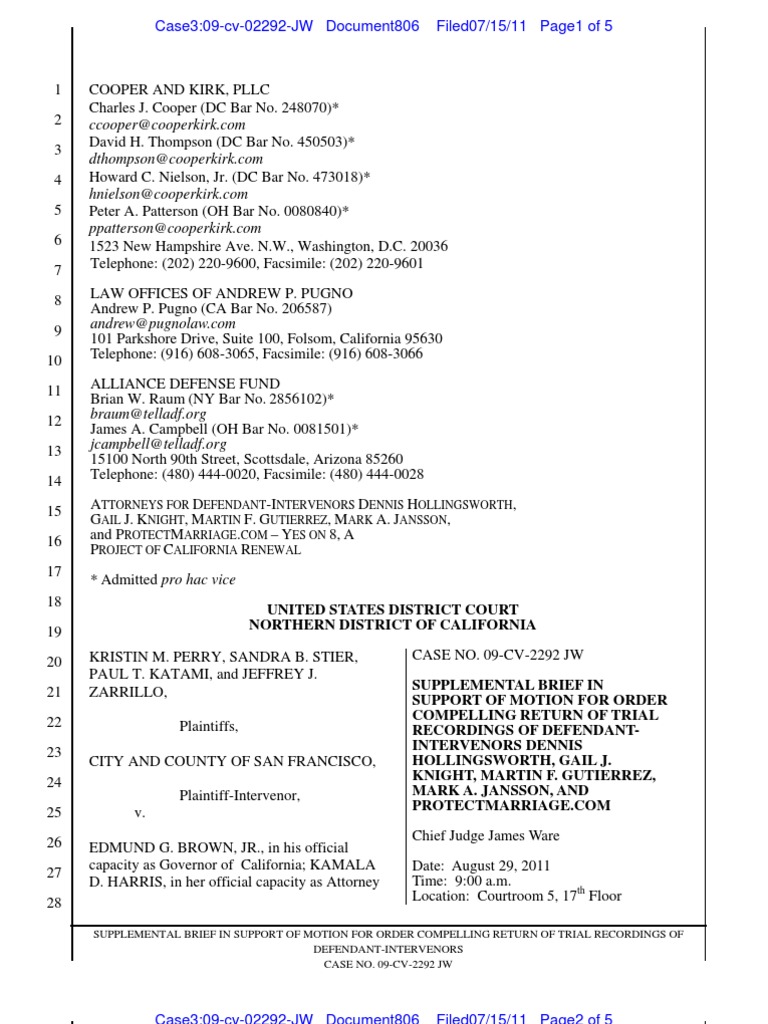 Doc 806 California Proposition 8 (2008) Brief (Law)