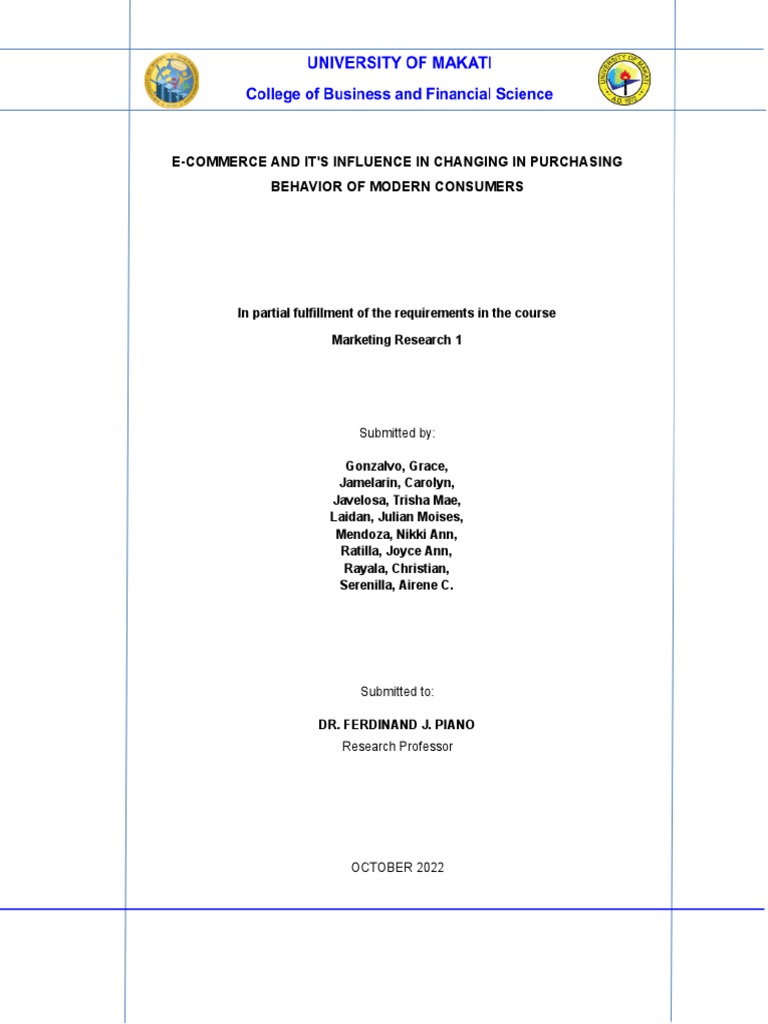 E Commerce and Its Influence in Changing in Purchasing Behavior of ...