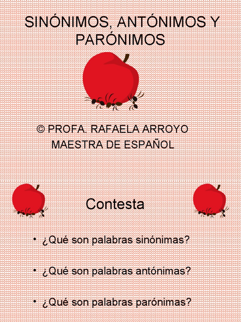 Sinonimos Antonimos y Paronimos | PDF