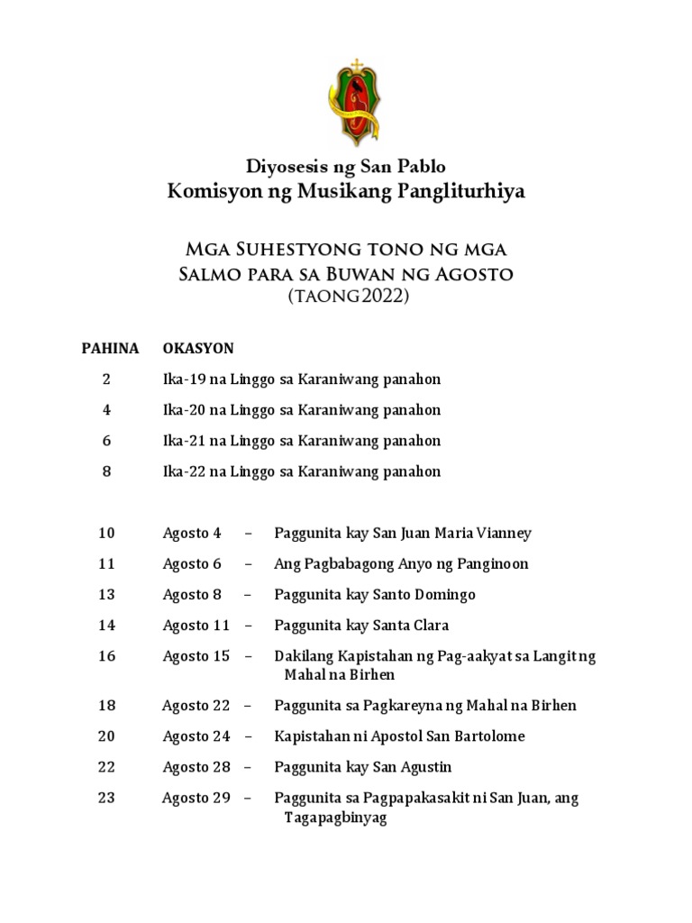 Salmong tugunan august 2022 pdf