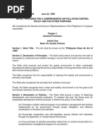 RA 8749 Philippine Clean Air Act of 1999