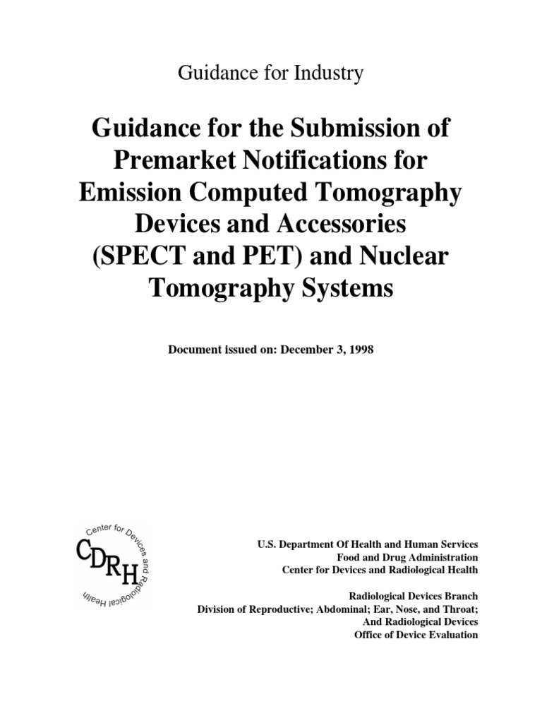Guidance for industry guidance for the submission of premarket