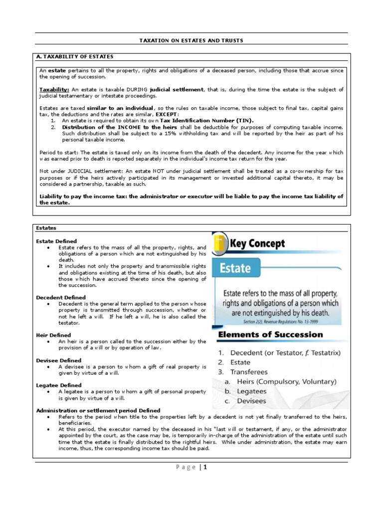 Taxation of Estates and Trusts Overview | PDF | Trust Law | Tax Deduction