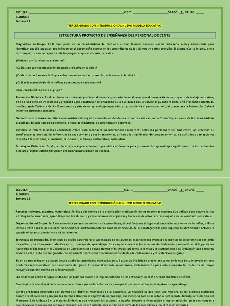 Proyecto Educativo para Tercer Grado | PDF | Evaluación | Aprendizaje