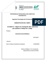 Actividad No. 6 Reporte de Investigación Sobre Aplicaciones para Optimizar El Manejo de Tu Tiempo