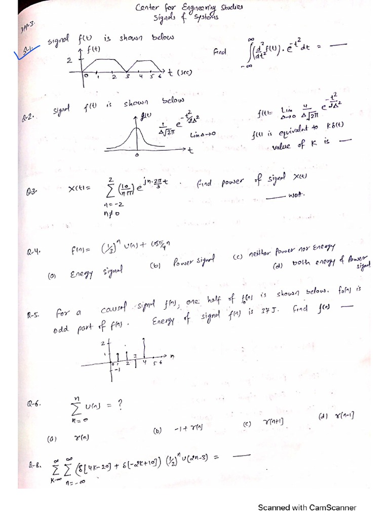 Signals - Systems DPP 3 | PDF