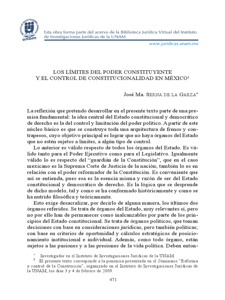 Límites del Poder Constituyente en México | PDF | Constitución | Democracia