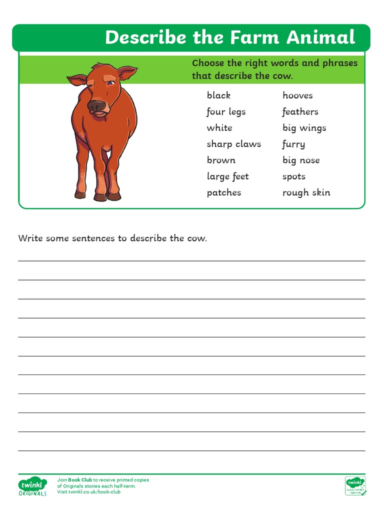 Describe The Farm Animal | PDF | Claw | Mammals