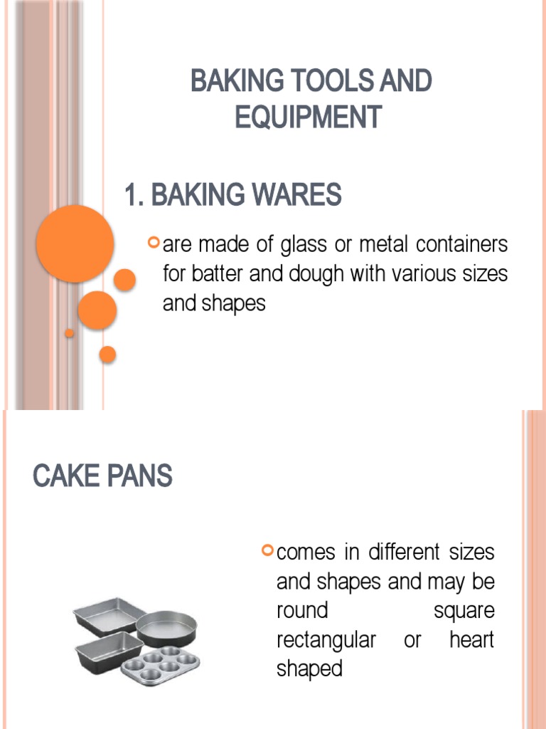 Baking Tools and Equipment PDF Cakes Oven