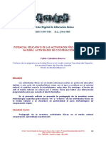 Potencial Educativo de Las Actividades Físicas en El Medio Natural: Actividades de Cooperación Simple