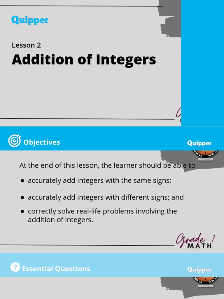 Adding Integers: A Comprehensive Guide | PDF | Integer | Abstract Algebra