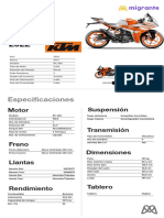 KTM RC 200 ficha técnica 2022 moto calle 199.5 cc 24.7 HP