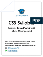 Town Planning Urban Management CSS Syllabus