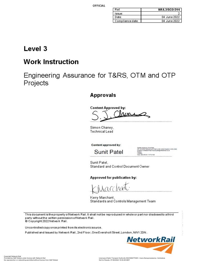 Engineering Assurance Network Rail 1 of 2 PDF System Business